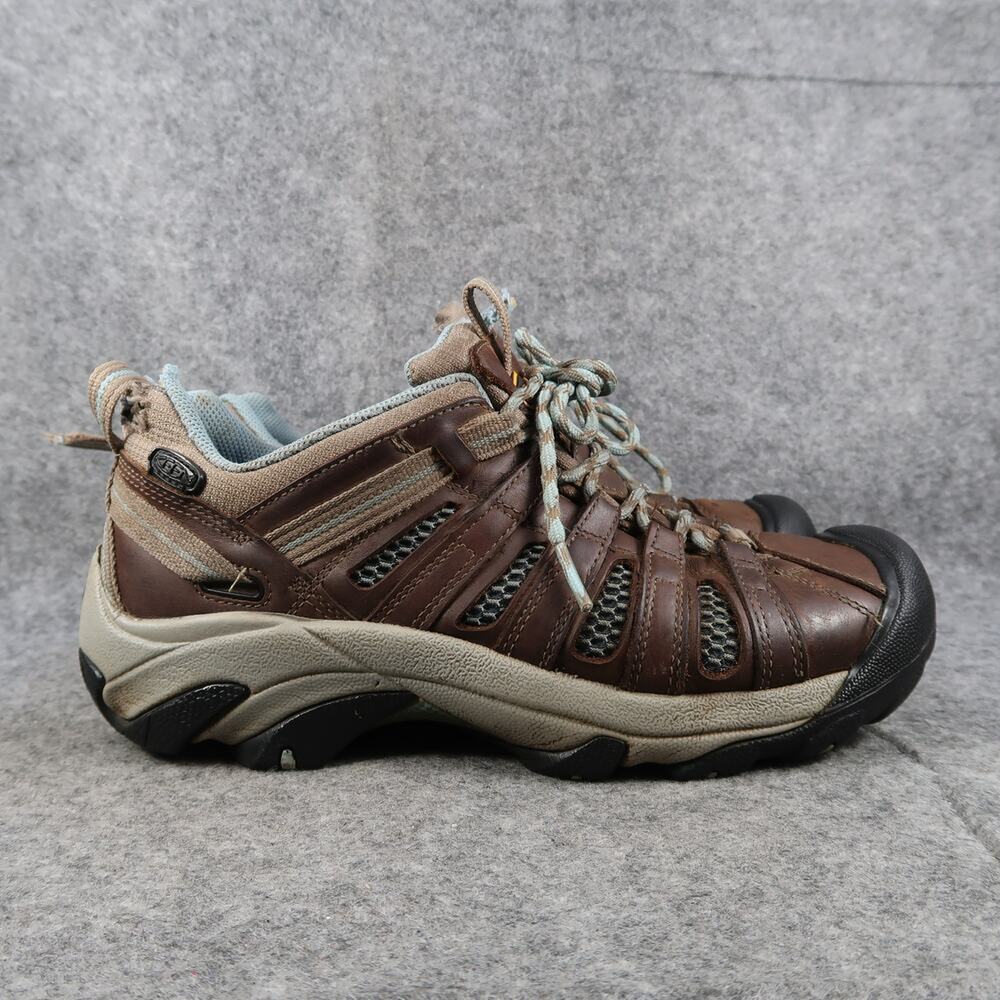 Keen Shoes Womens 8.5 Hiking Boots Voyageur Low Trail Trek Outdoor Leather Brown
